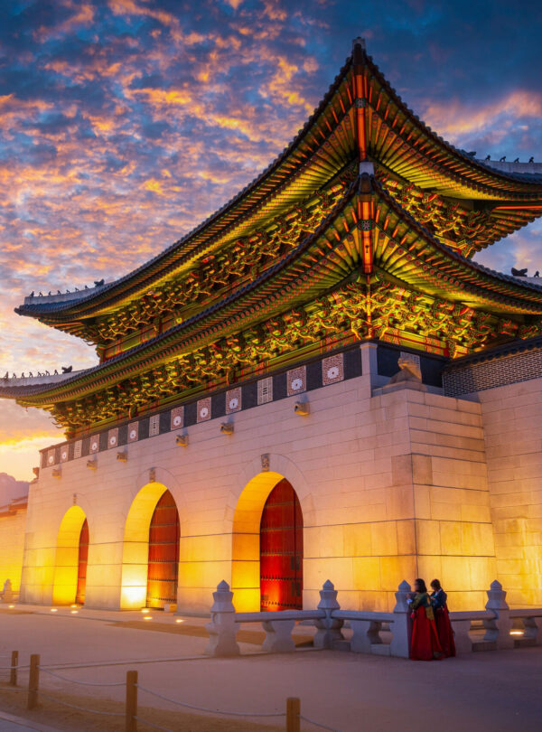 Gyeongbokgung,Palace,In,Sunset,Is,Beautiful,,Seoul,,South,Korea.